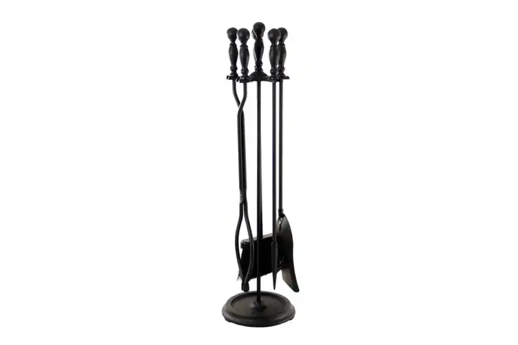 Acton Fireplace Tool Set – 30" Cast & Wrought Iron with Stand