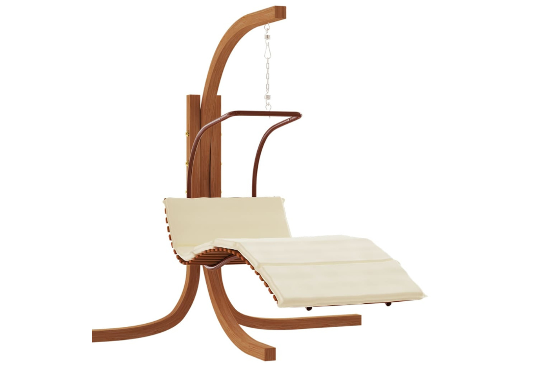 Swing Chair with Cushion Fabric and Solid Wood Poplar Shown with the Swing Frame