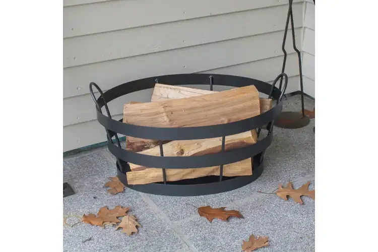Shaker Log Bin in Graphite Powder Coated Finish
