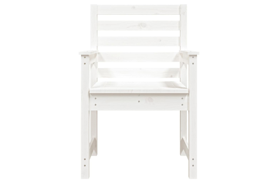 2 White Garden Chairs | Solid Pine Wood 60x48x91 cm