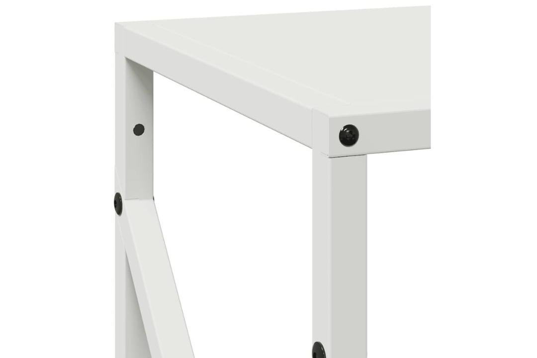 Durable Firewood Rack 34 x 25 x 100 cm in White Made of Cold-Rolled Steel