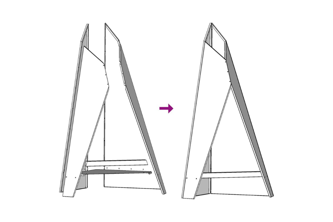 Fire Pit Pyramid 58 x 36 x 100 cm in Rusty Brown Weathering Steel Easy Assembly