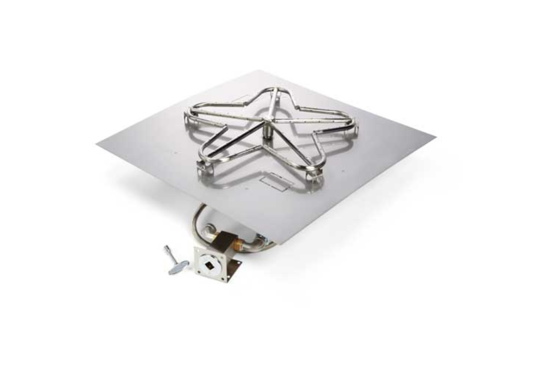 HPC Square Flat Fire Pit Insert Match Lit Ignition Standard Burner