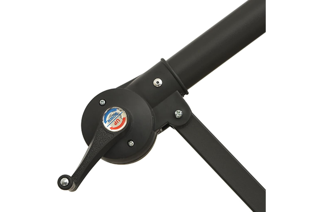 Cantilever Garden Parasol with LED Lights and Metal Pole 350 cm in Black Crank Mechanism