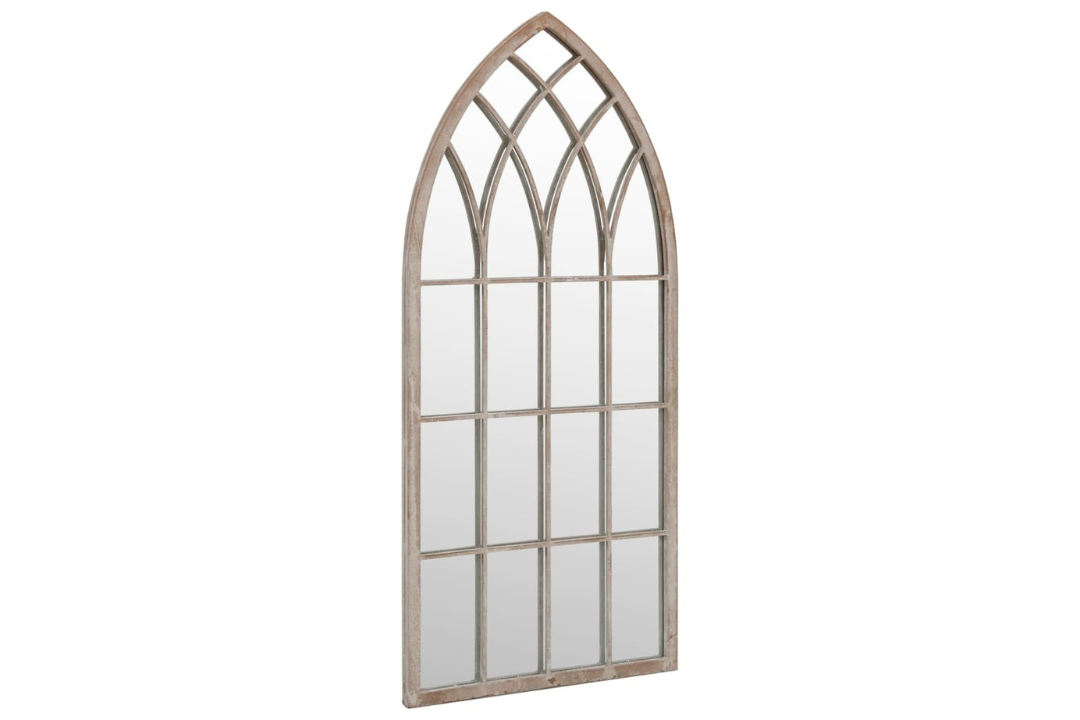 Gothic Arch Outdoor Garden Mirror 100 x 45 cm in Sand