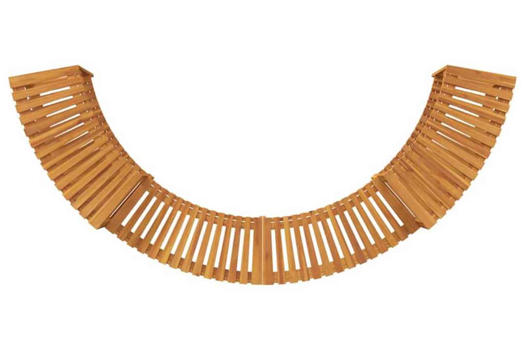 Space-Saving Hot Tub Surround Half-Round Solid Wood Acacia in 272 x 120.5 x 55.5 cm