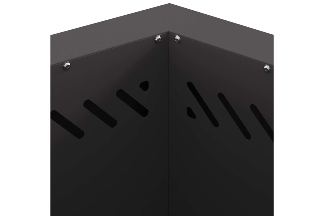 Minimalist Smokeless Fire Pit Hexagonal 48 x 48 x 51 cm in Black Cold-Rolled Steel