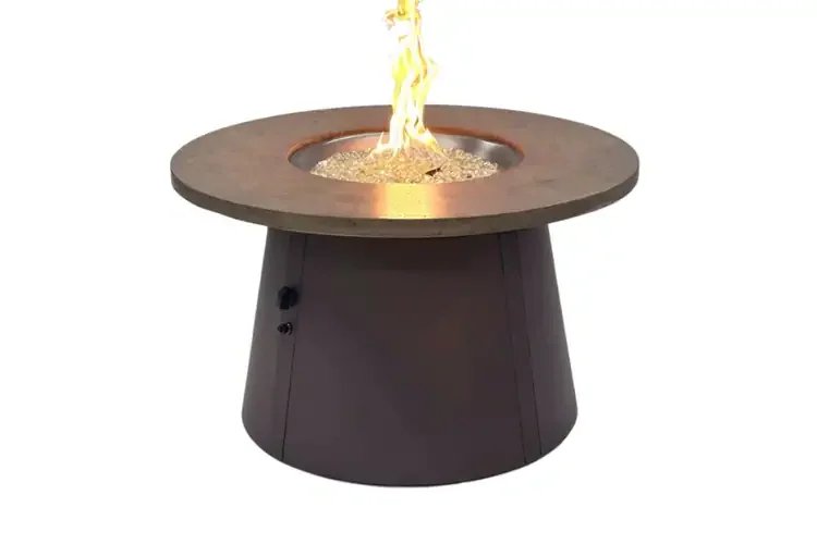 Cirvalo Fossil Brown Round Gas Fire Pit Table by the Outdoor Great Room