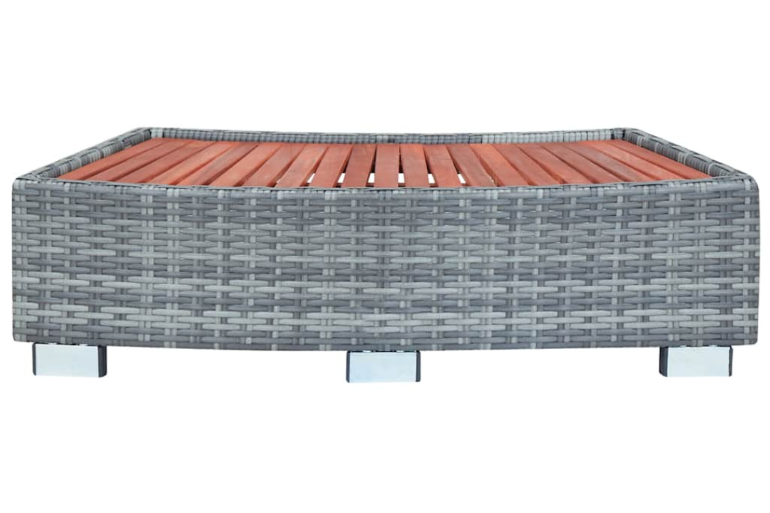 Sleek Spa Step Poly Rattan 92 x 45 x 25 cm in Gray