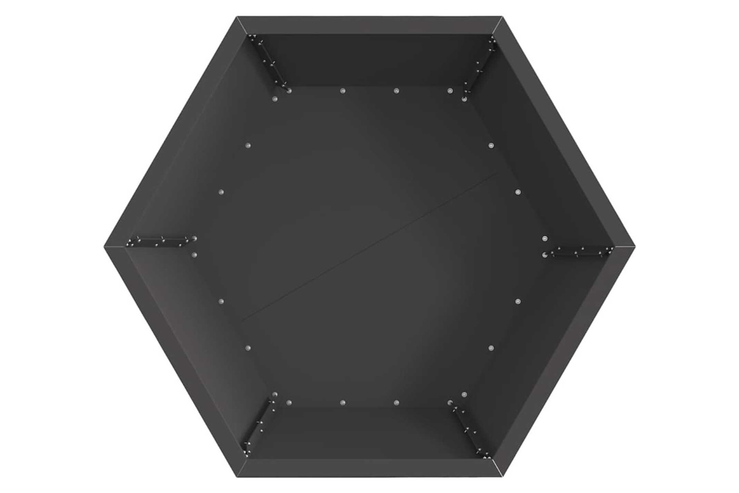 Durable Fire Pit Hexagonal Black Cold-Rolled Steel – Outdoor Wood Burning in 75 x 75 x 28 cm