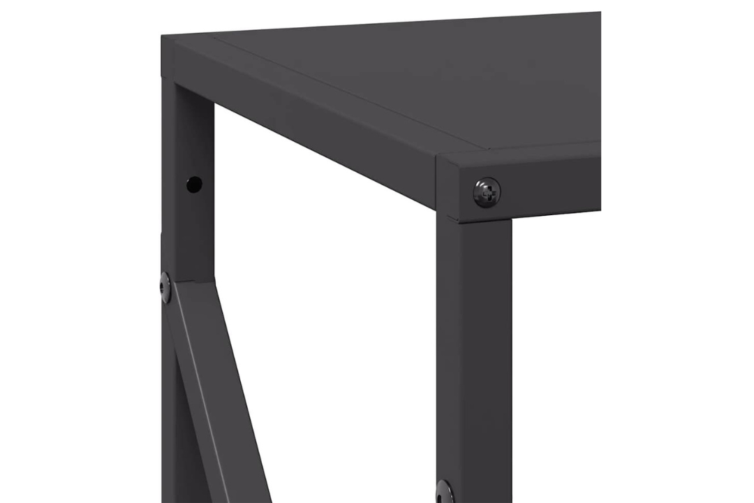 Durable Firewood Rack 34 x 25 x 100 cm in Black Made of Cold-Rolled Steel