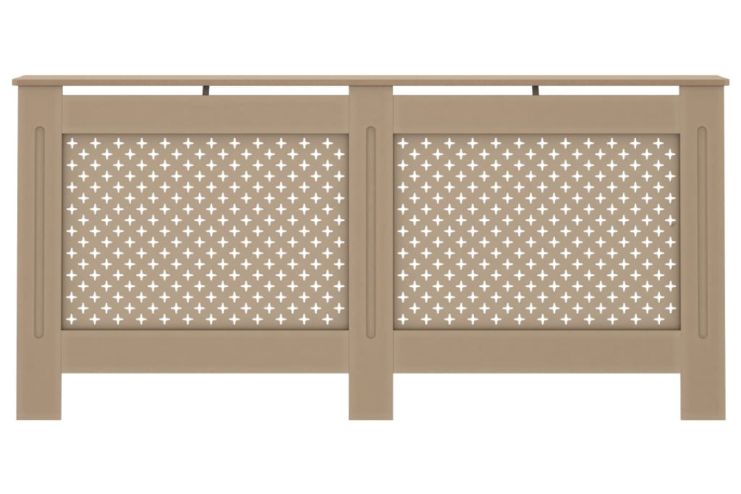 Radiator Cover Crafted from MDF 172 x 19 x 81.5 cm – Modern Slatted Cabinet in Brown