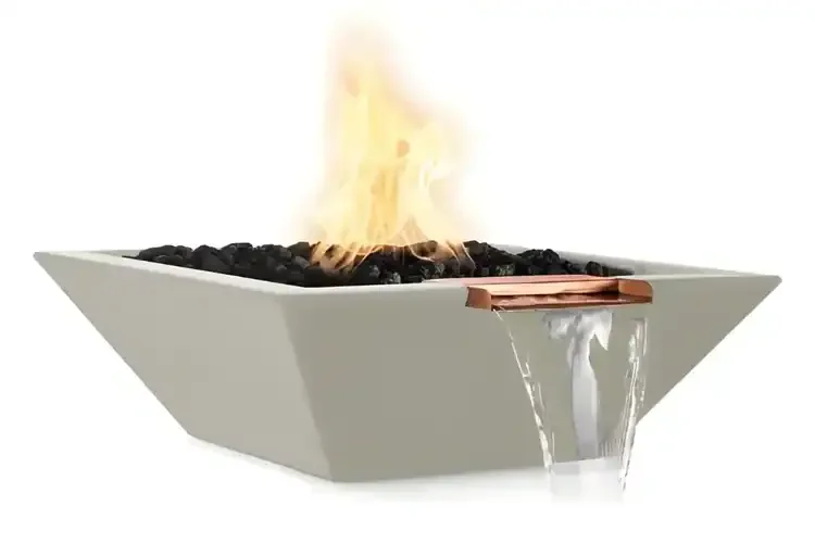 30" Maya Fire & Water Bowl GFRC Concrete - Ash