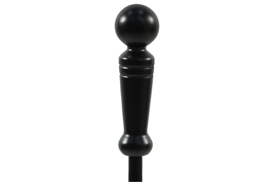 Paxton 4-Piece Mini Fireplace Tool Set in All Black – Made of Cast Iron with Decorative Handles