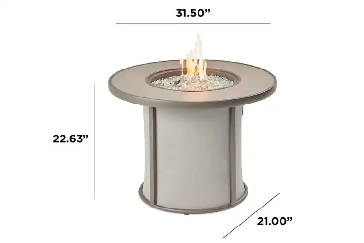 Stonefire Light Grey Round Gas Fire Pit Table Dimension