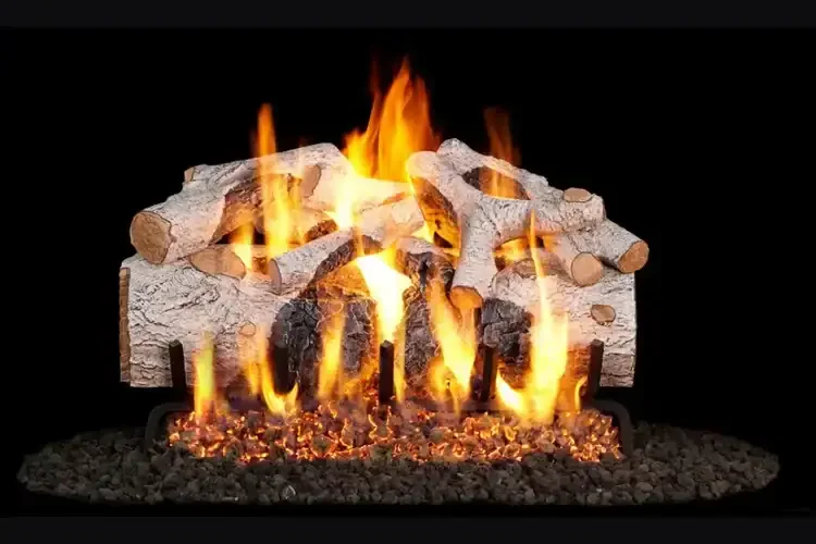 Real Fyre Charred Mountain Birch 24" Outdoor Vented Gas Log Set with Burner