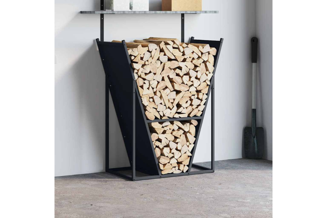 High-Quality Firewood Rack 69.5 x 35 x 81 cm in Anthracite Made of Cold-Rolled Steel