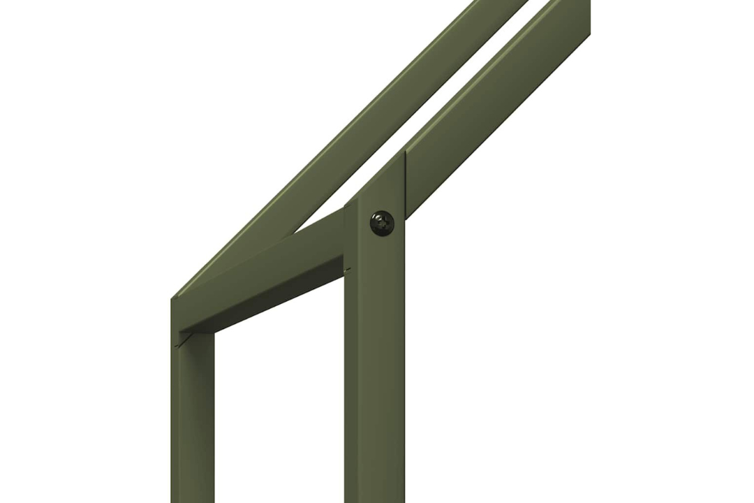 Warm Firewood Rack 60 x 25 x 60 cm in Olive Green Made of Cold-Rolled Steel
