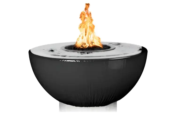 The Outdoor Plus 38" Sedona 360° Spill Fire & Water Bowl - Black