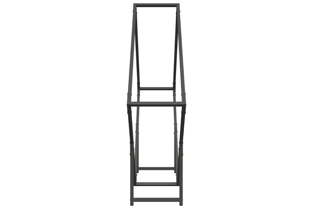 Space-Saving Firewood Rack 100 x 25 x 100 cm in Black Made of Cold-Rolled Steel
