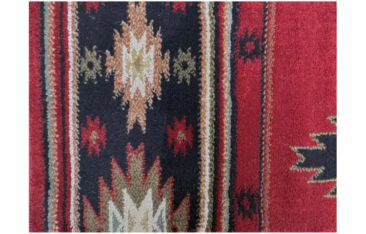 Desert Red Rectangular Olefin Hearth Rug CloseUp