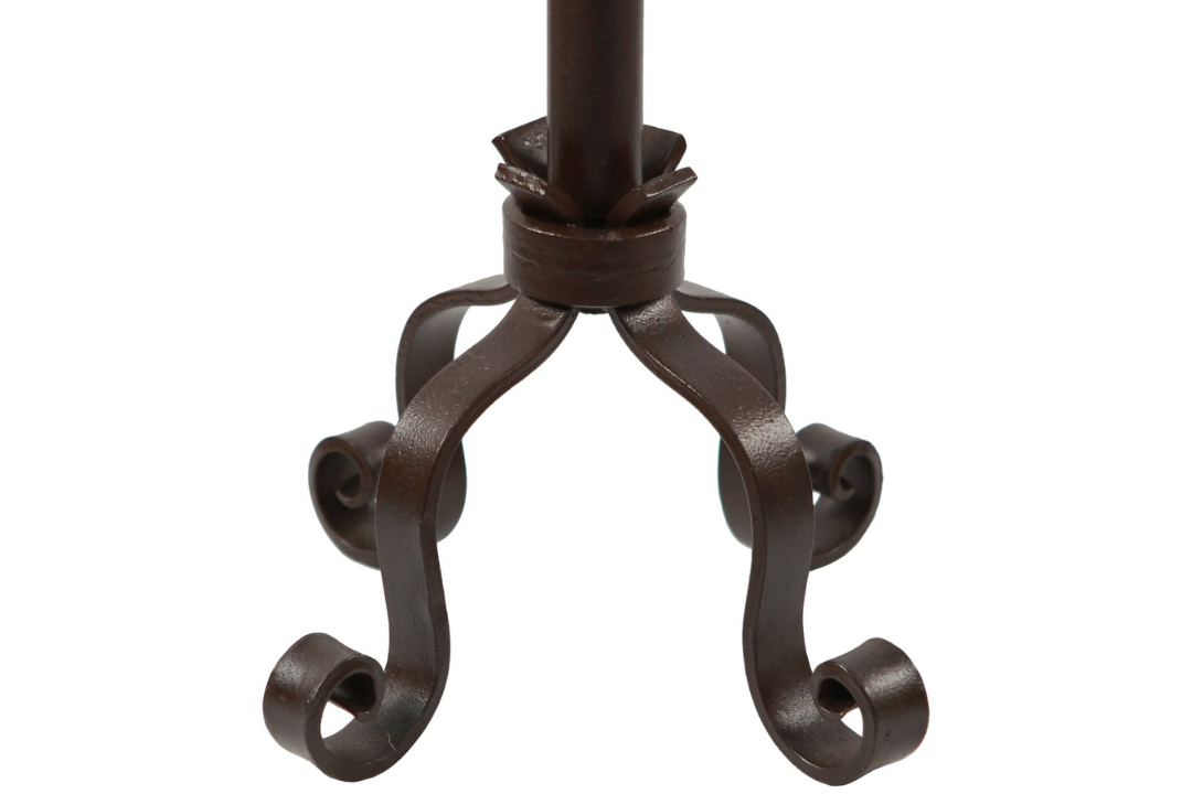Maple Leaf Fireplace Tool Set – 35” Wrought Iron Tools with Decorative Stand Details in Roman Bronze