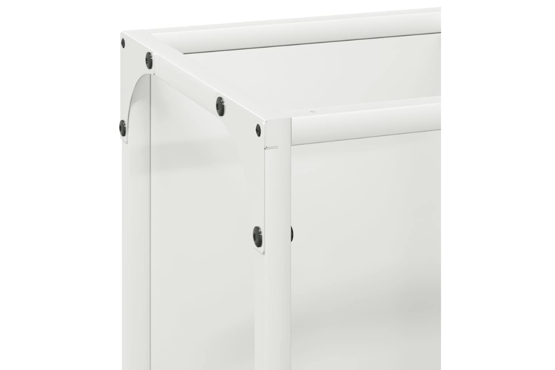 Spacious Firewood Rack 25 x 25 x 100 cm in White Made of Cold-Rolled Steel