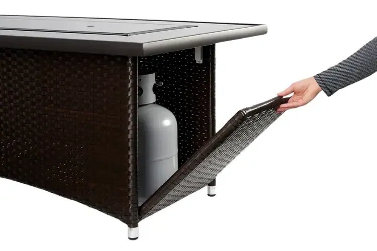 Montego Linear Gas Fire Pit Table Gray Cover Included