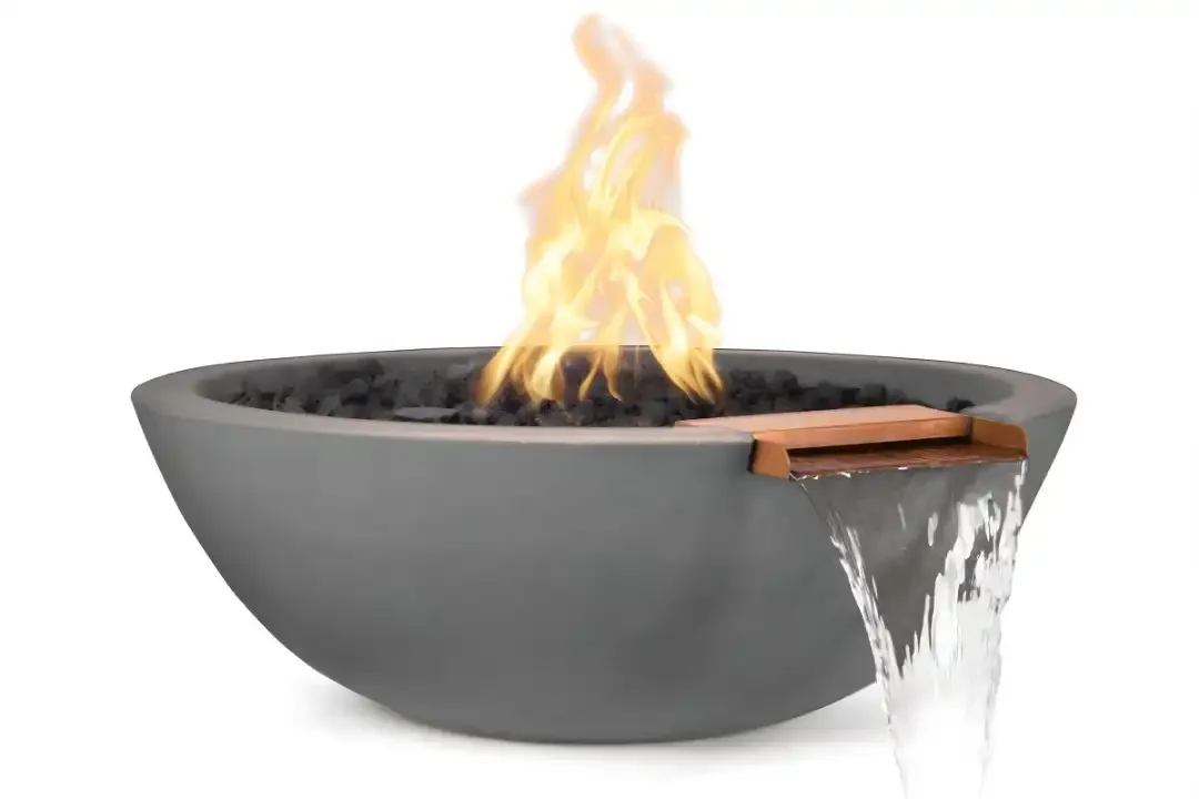 27" Sedona Fire & Water Bowl GFRC Concrete - Natural Gray