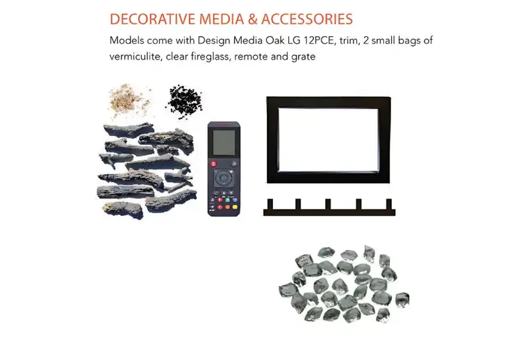 Amantii Traditional Lumina Insert Electric Fireplace Included accessories