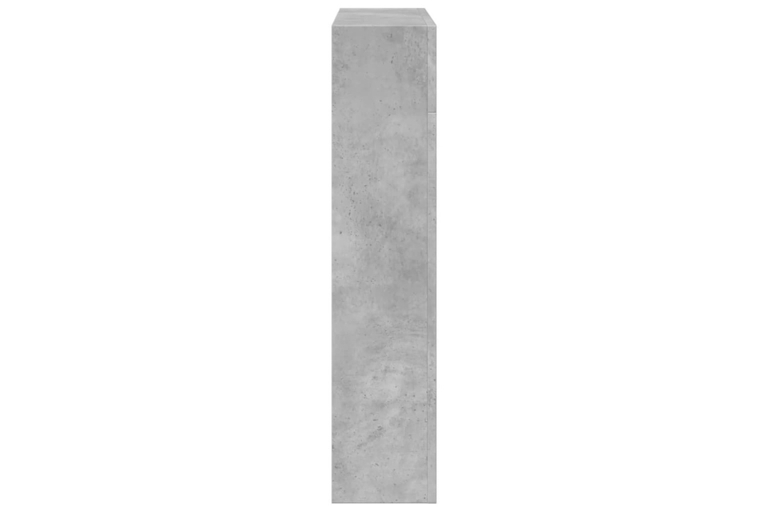 Sleek Fireplace Surround 81 x 18 x 82 cm in Concrete Gray Made of Engineered Wood