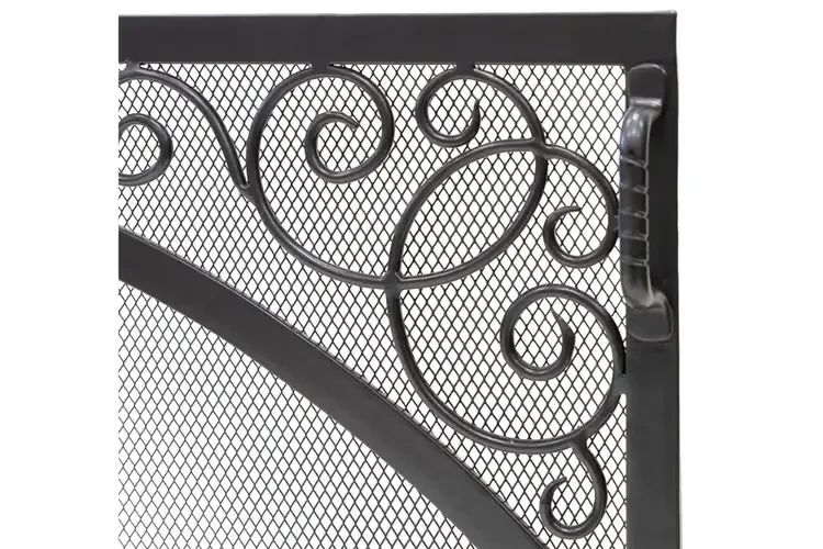 Sterling Flat Fireplace Screen in 38" W x 30" H with Scroll Design