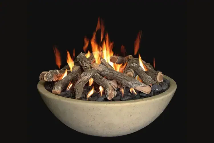 Grand Canyon 39" x 13" Concrete Bone Gas Fire Bowl with Burner