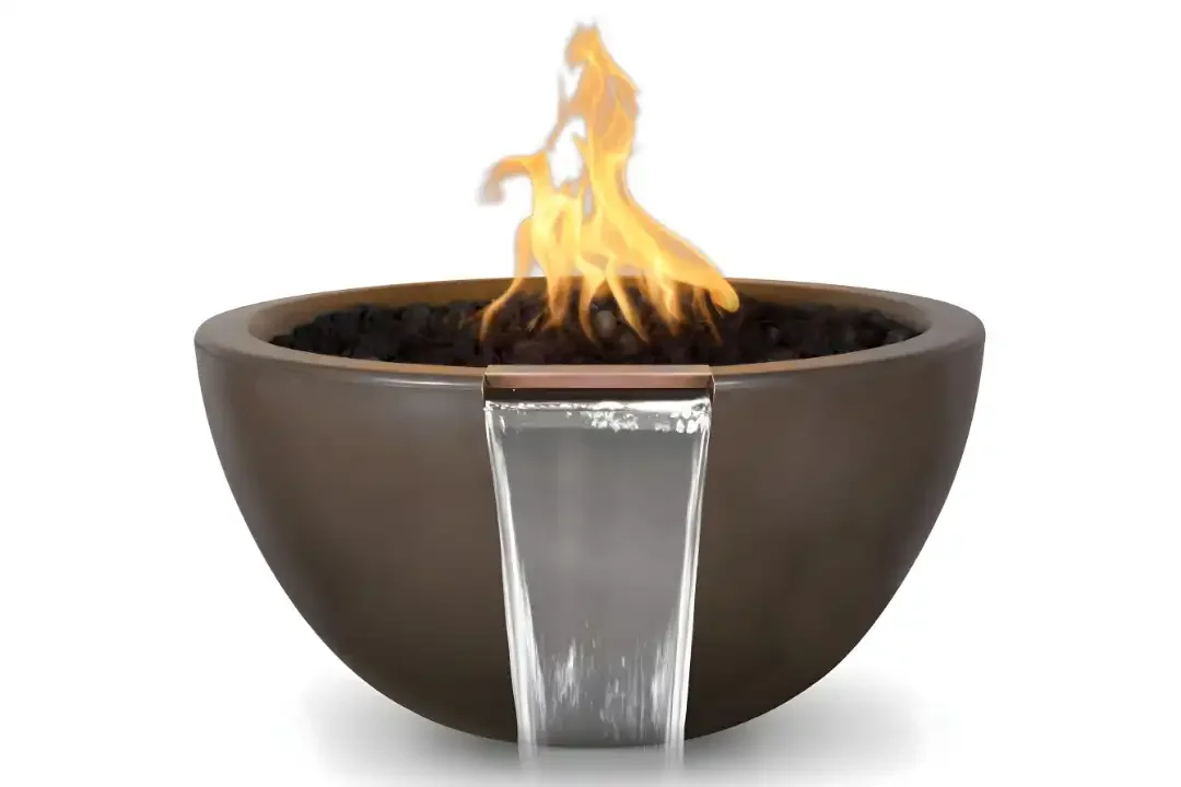 Luna GFRC Fire & Water Bowl - Chocolate