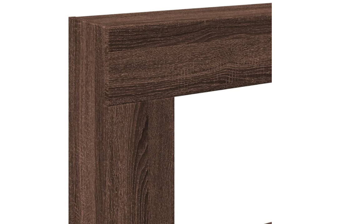 Functional Fireplace Surround 81 x 18 x 82 cm in Brown Oak Made of Engineered Wood