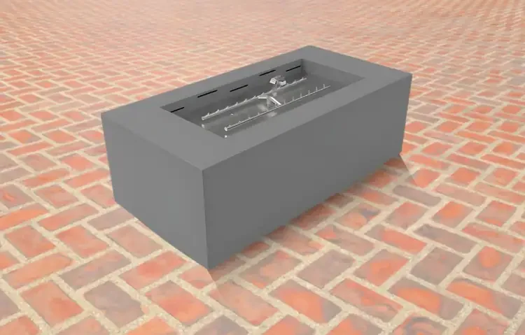 HPC Tejas Pewter Rectangular Fire Pit Enclosure