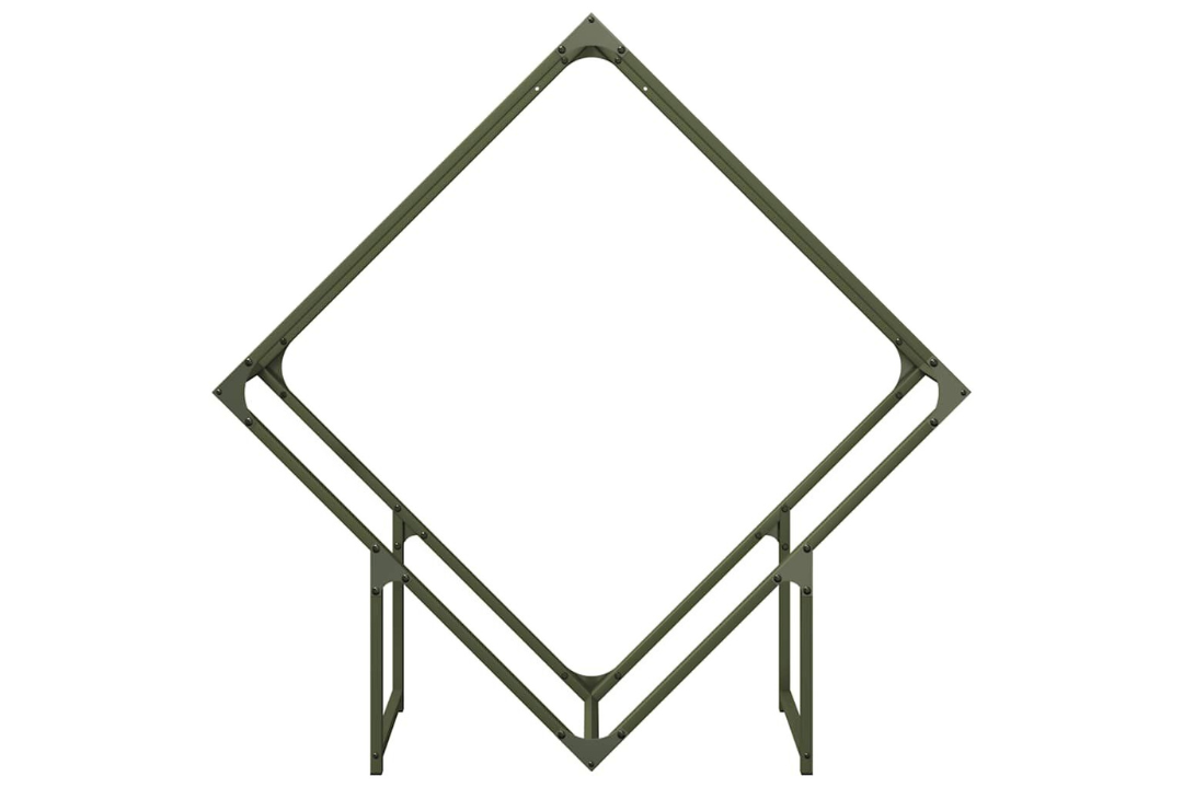 Warm Firewood Rack 100 x 25 x 100 cm in Olive Green Made of Cold-Rolled Steel