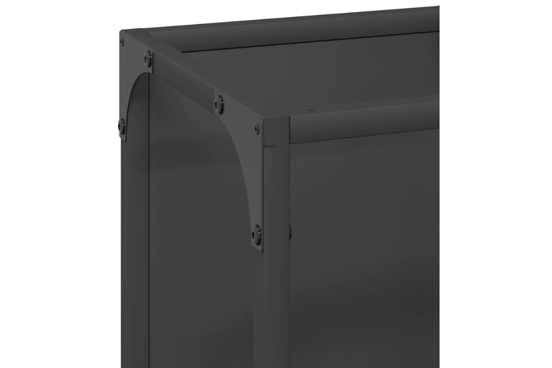 Spacious Firewood Rack 25 x 25 x 100 cm in Black Made of Cold-Rolled Steel