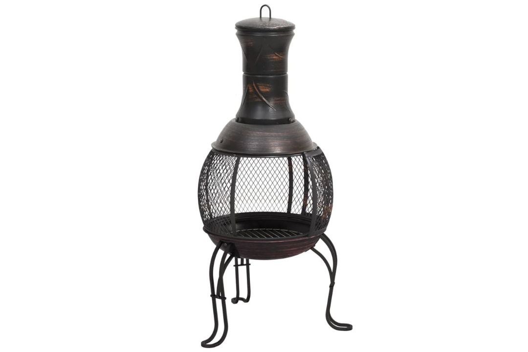 Garden Stove with Poker 39x39x90 cm Steel with Mesh Door