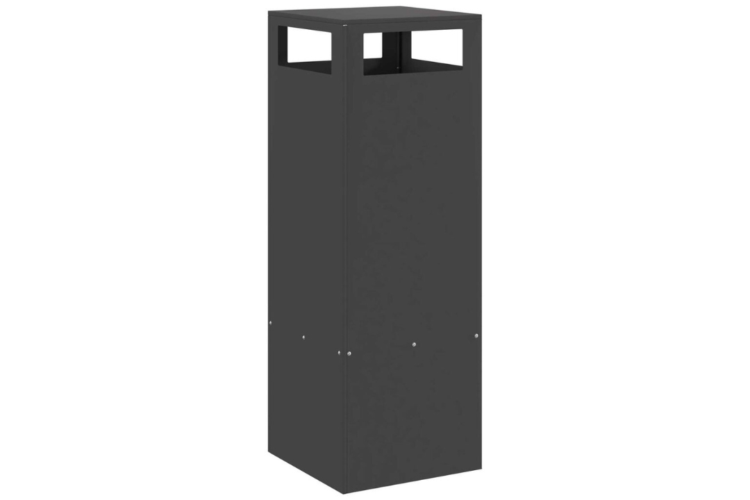 Sleek Square Steel Fire Pit 35 x 35 x 100 cm in Black Cold-Rolled Steel
