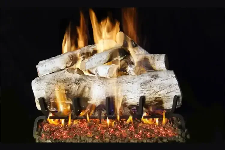 Real Fyre  Mountain Birch See-Thru Gas Log 24" Set with Burner