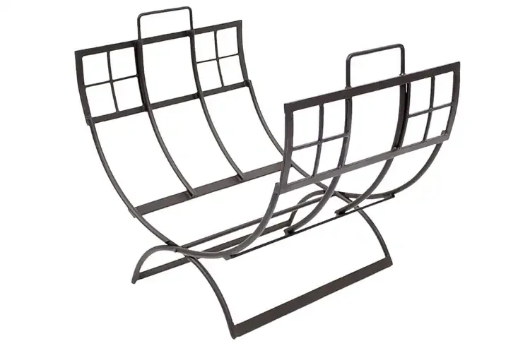 Arts & Craft Log Holder Folding Wrought Iron Rack Sturdy and Hand Crafted