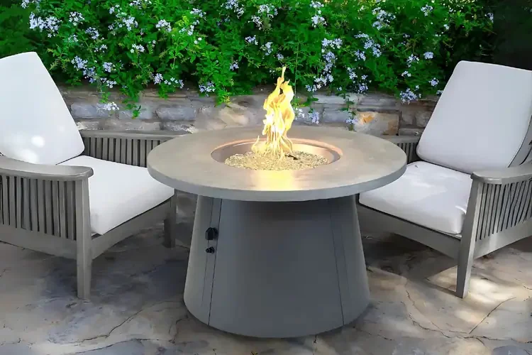 Cirvalo Relic Gray Round Gas Fire Pit Table