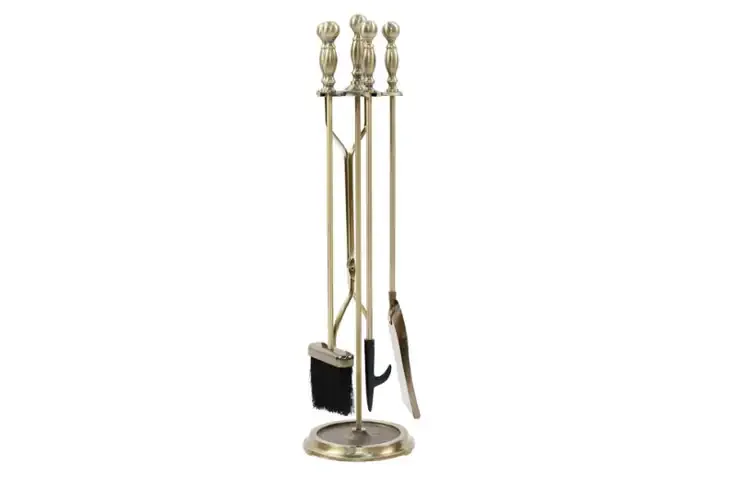 Antique Brass Fireplace Tool Set - Sutton