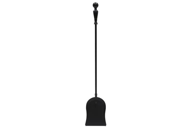 Plymouth Fireplace Tool Set – Cast & Wrought Iron, Black Powder-Coated Shovel in Square Base