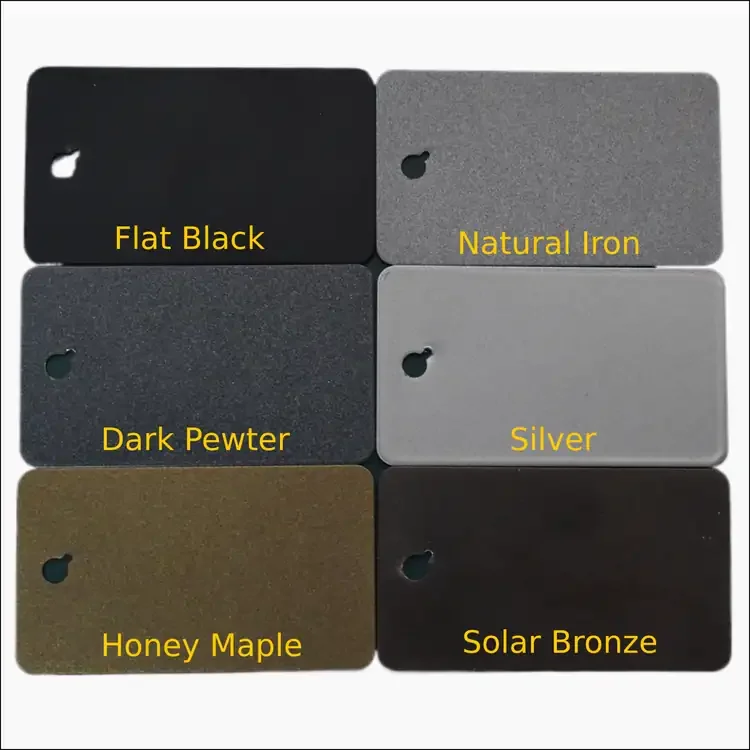 Glass Mantel Shelf Bracket Colors - Powder Coat Finishes