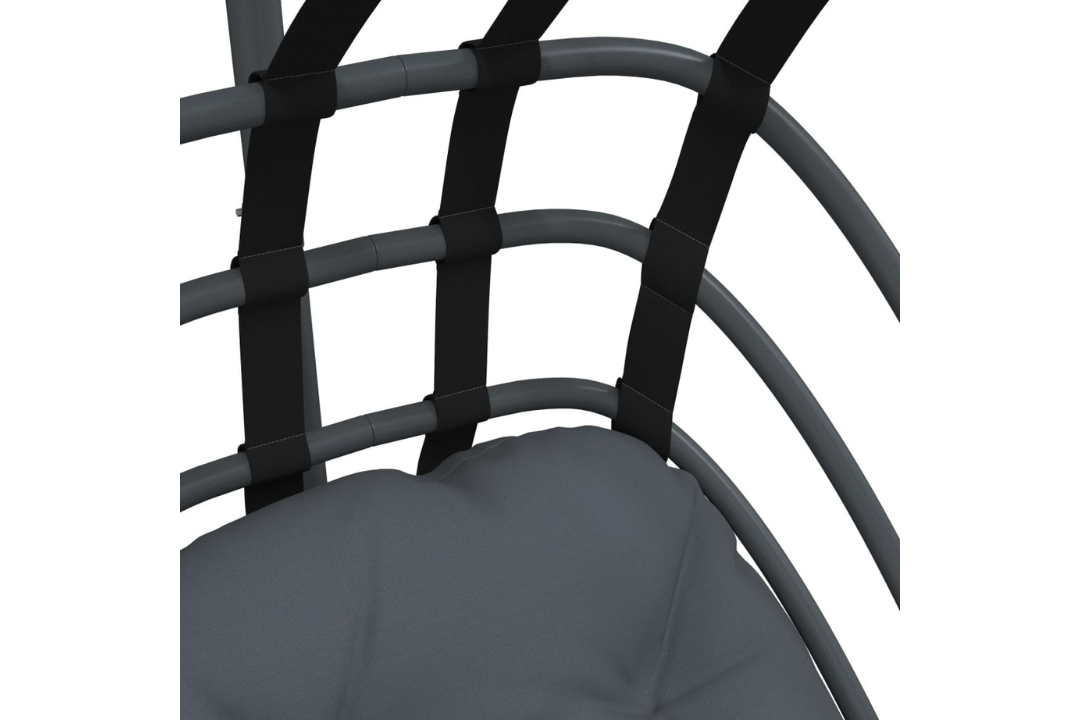 Hanging Egg Chair with Stand Anthracite Steel and Polypropylene Basket