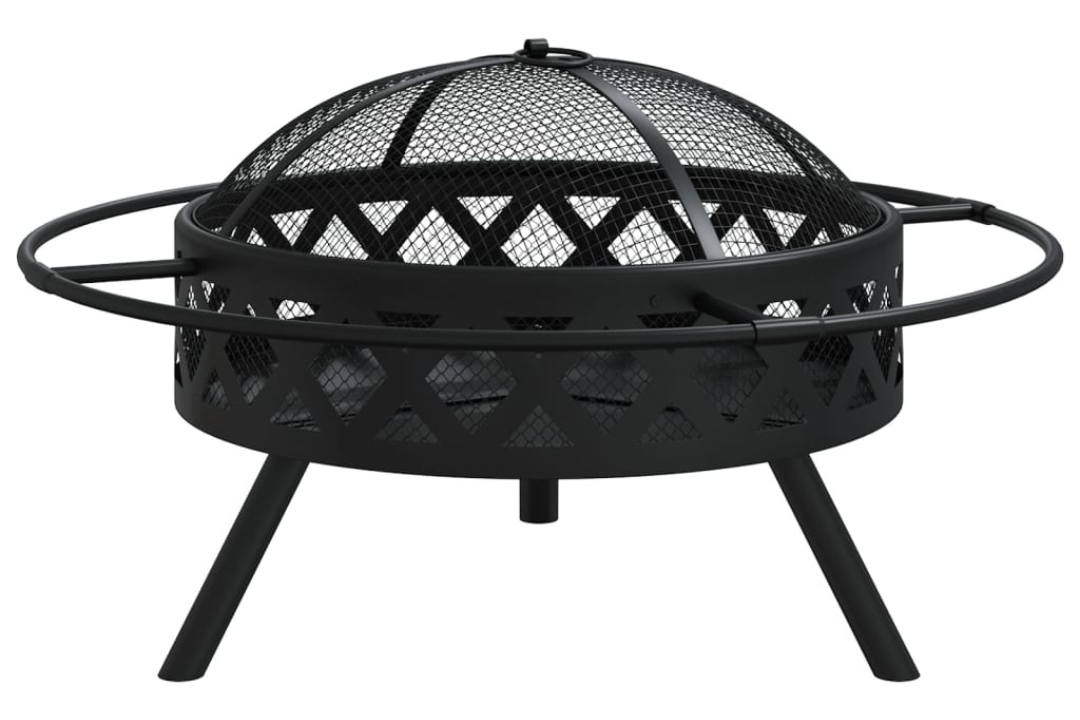 Sleek Fire Pit with Poker 70 cm XXL Steel