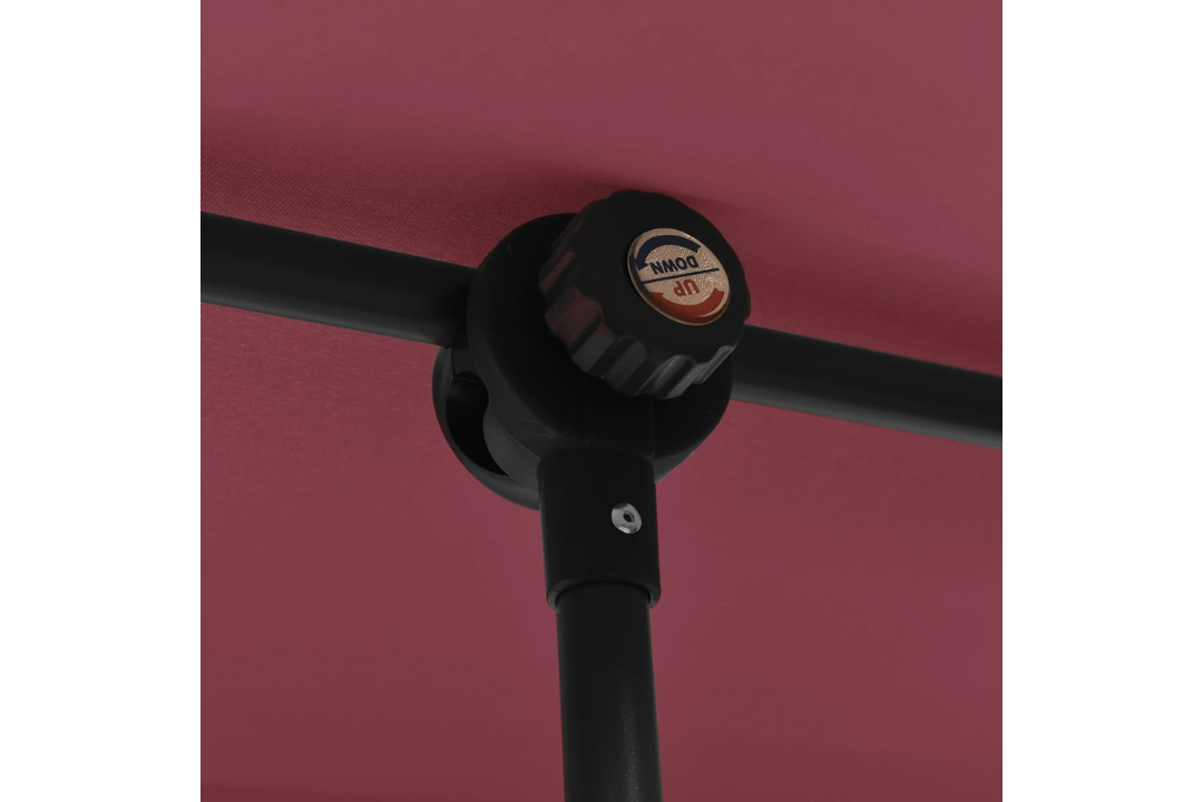 Adjustable Garden Parasol 180x110 cm with Aluminum Pole in Bordeaux Red