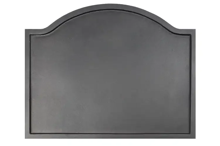 Small Plain Cast Iron Fireback – Matte Black Heat Reflector for Fireplaces